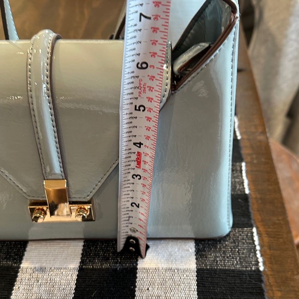 Melie Bianco Glossy Gray Shoulder Bag - Picture 7 of 7